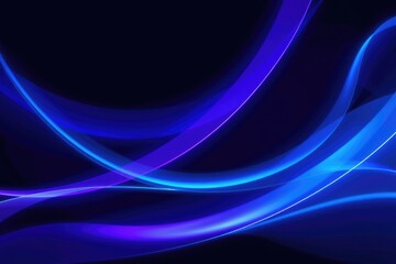 Naklejka premium Abstract Blue Swirls Glowing Light Trails Background