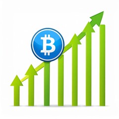 Bitcoin growth, cryptocurrency bull market, rocket record heights conceptual background