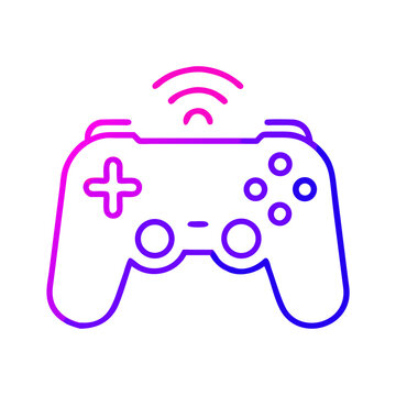 White PS4 Controller with Orange Top - Vector Gradient Outline