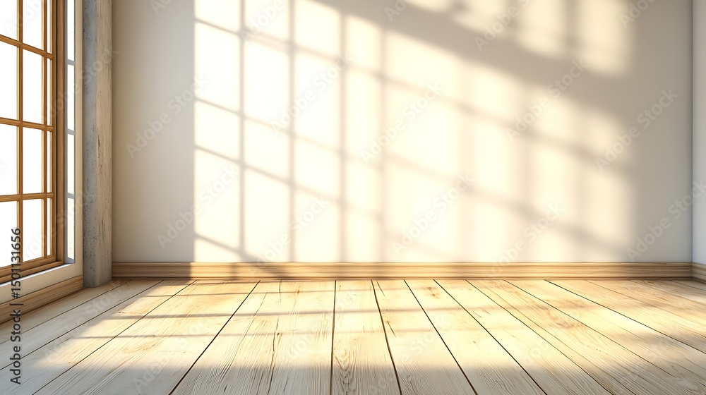 Poster sunlight streams into empty room