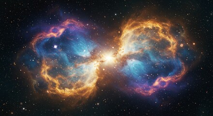 Colorful Nebula and Starfield in Space