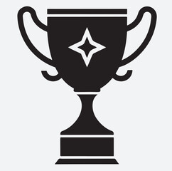 trophy icon silhouette vector art illustration, gold trophy cup isolated