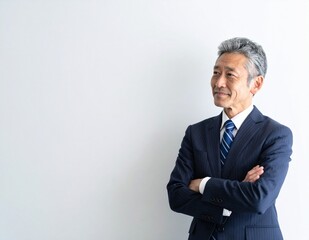 白髪のシニア男性のポートレート