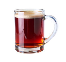 Russian Kvass Fermented Drink Served in a Mug Isolated on Transparent Background