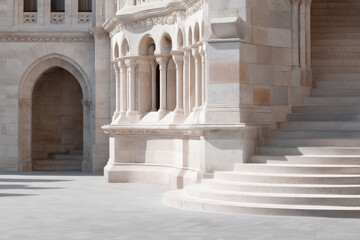 Obraz premium stunning view of fishermans bastion in budapest featuring its unique architecture and intricate details