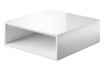 Fototapeta premium White, open-faced cube isolated on transparent PNG background
