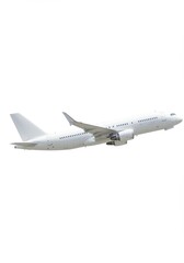 Obraz premium Photo Of A White Airplane Taking Off Against A White Background