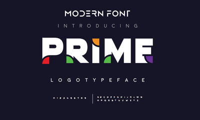 Design Modern abstract digital alphabet font. Minimal technology typography, Creative urban sport fashion futuristic font and with numbers. vector illustration.