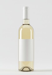 Photo of a Wine Bottle with Blank Label on a White Background