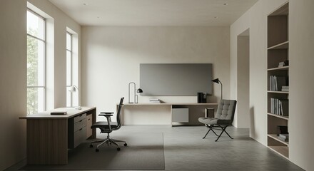 Modern Office Interior with Desk and Chair