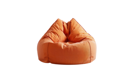 Comfortable orange bean bag chair with soft contours ideal for relaxation in any indoor space