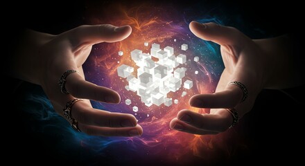 Cube Energy Held by Hands
