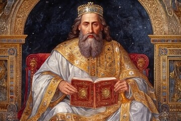 Fototapeta premium King solomon architecture building painting.