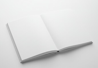 Naklejka premium Photo Of An Open Book With White Pages On A White Background In A Studio