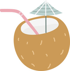 Coconut Drink with Umbrella