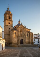 Fototapeta premium Photo of an Ancient Church Tower in Jaen Spain Golden Hour Sunlight