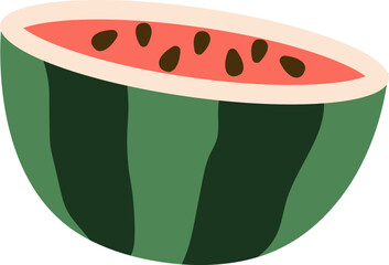 Half Watermelon with Seeds