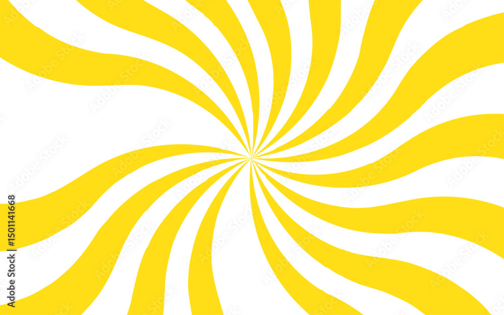 Aufkleber Abstract vibrant swirl of yellow and white lines creating a dynamic, hypnotic pattern. Design evokes energy, motion, and a sense of cheerful visual stimulation.