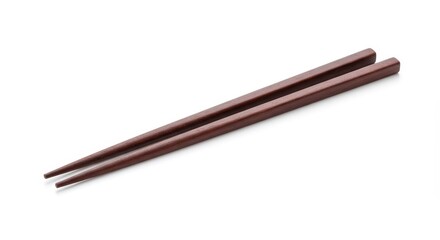 Photo of Brown Wooden Chopsticks Isolated on White Background