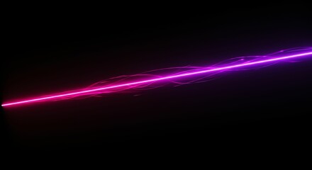 Pink Neon Light Streak on Black Background