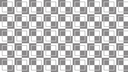 Abstract geometric pattern of gray and white squares with white square borders repeated