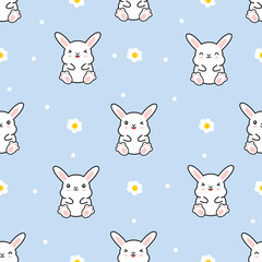 cute white bunny seamless pattern