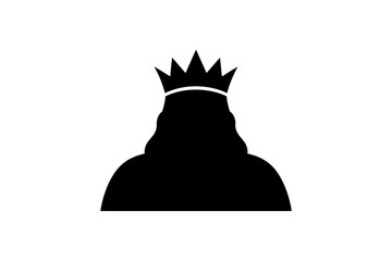 Queen with crown silhouette royalty monarch symbol