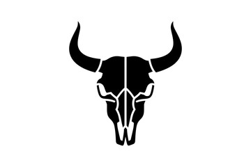 Bull skull vector illustration western silhouette