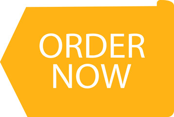 Order now ribbon icon in flat. isolated on transparent background