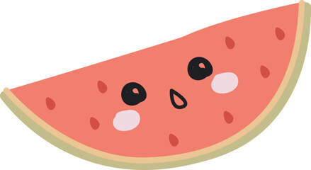 Smiling Watermelon Slice Character