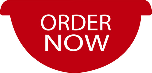 Order now ribbon icon in flat. isolated on transparent background