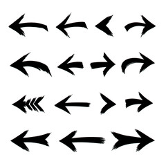Black grunge arrows vector art direction symbols graphic design elements