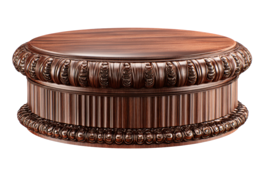 Ornate circular brown stage isolated on transparent PNG background