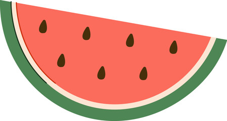 Watermelon Slice with Seeds