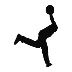 Silhouette of Bowling Player. Vector Illustration.