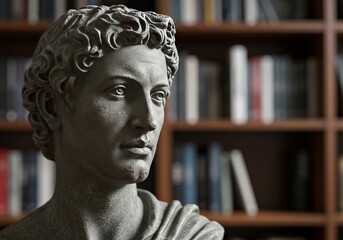 Photo Of Gray Statue Bust With Focused Face And Blurred Background