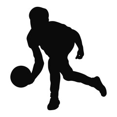 Silhouette of Bowling Player. Vector Illustration.
