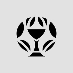trophy cup logo icon vector illustrations