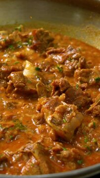 Indian mutton curry cooking and boiling video