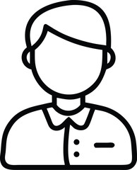 hotel boy outline vector icon on transparent background