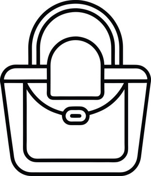 recommend clip art: vanity bag, women bag, make-up bag outline vector icon