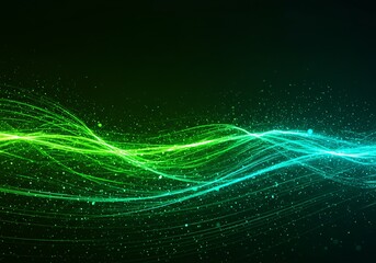 Glowing strands dance through dark space
