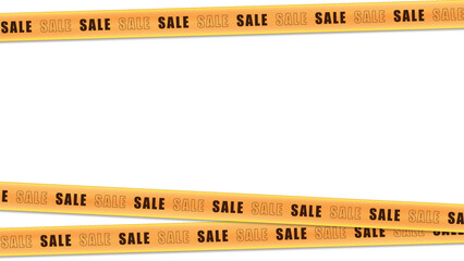 Sale Banner Ribbon. Yellow Vector Discount Offer. Promotion Frame with Sale Text Graphic. Special Promo Advertising Voucher Background. Christmas Sale Labels. Black Friday Shopping Clearance Template.