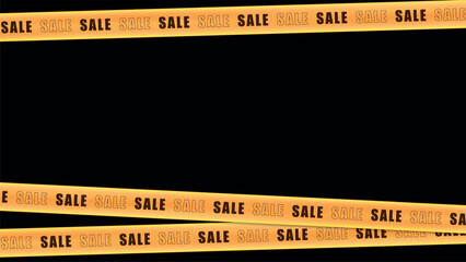 Sale Banner Ribbon. Yellow Vector Discount Offer. Promotion Frame with Sale Text Graphic. Special Promo Advertising Voucher Background. Christmas Sale Labels. Black Friday Shopping Clearance Template.