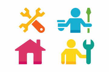 maintenance vector silhouette illustration isolated on white background