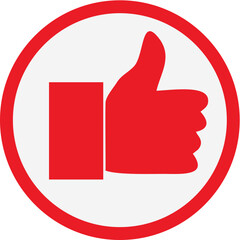 thumb up sign red icon