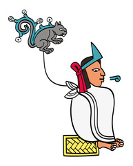 Ahuitzotl, eighth Aztec Emperor, Huey Tlatoani of Tenochtitlan, superior ruler of the Triple Alliance. His name means Water Thorny, and was applied to the mythological ahuizotl, a spiny aquatic thing.