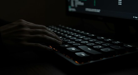 Keyboard and Hand in Dark Environment