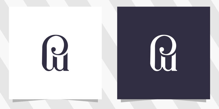 letter wp pw logo design vector
