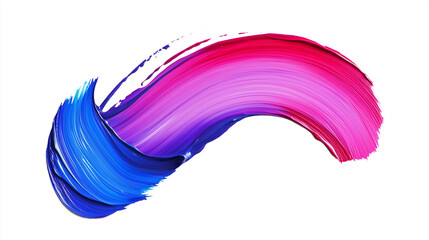 Vibrant Pink and Blue Paint Brush Stroke on White Background. Abstract artistic brush stroke blending vivid pink and blue colors on a clean white background. 